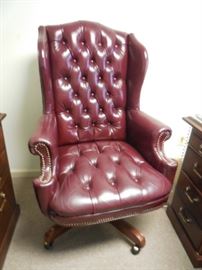 $325 Burgundy leather office chair