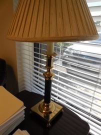 $85 Heavy brass and black single lamp