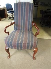 $145 each Striped arm chairs with QA legs (2 available)