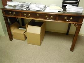 $325 Library table with glass 60"x30"