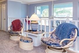 Fun Bamboo rocking chairs and modern table