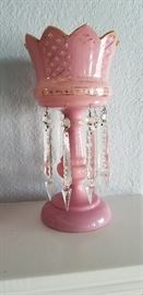 pair of pink mantle lustres