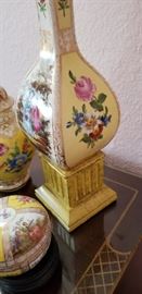 gorgeous pair of Dresden lamps