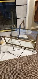 Stunning glass and brass modern magazine rack originally paid $250