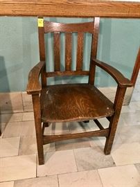 Antique Wooden Slat Back Office Chair
