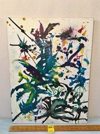 Sharon Maxwell, SCM, Splatter painting "Son Spots" oil on canvas