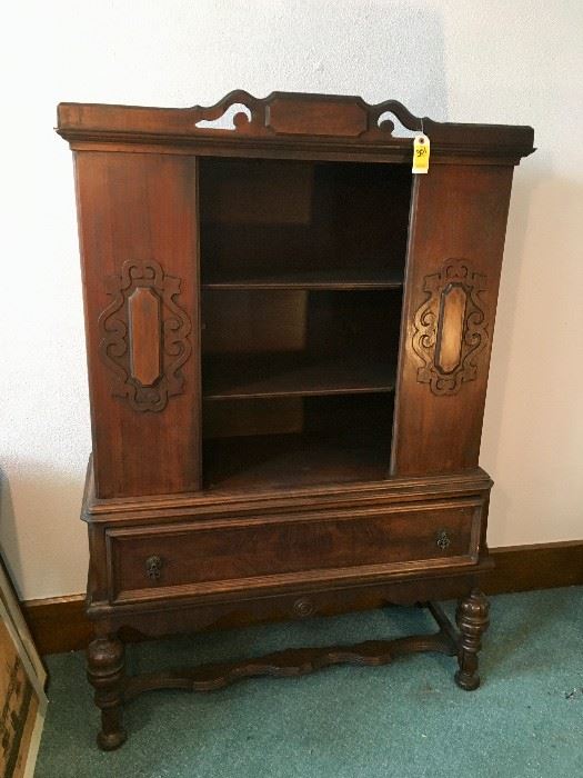 Antique Cabinet with Stretcher Bottom