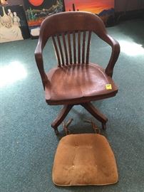 Antique Solid Wood Desk Chair