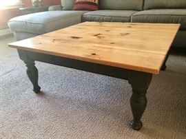 Pine and Painted Pottery Barn Coffee Table