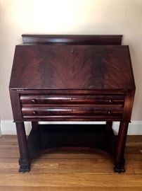 Empire Style two-drawer slant front secretary