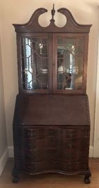 Governor Winthrop antique serpentine front secretary