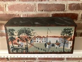 D.B. Wiggins painted folk-art box