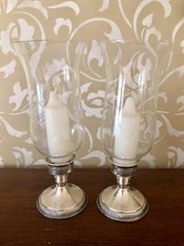 Sterling hurricane candle holders
