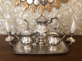 Sterling tea set (Sterling tea pot, cream and sugar)