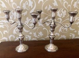 Sterling Triple Candleabras (2)
