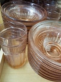 Lots and lots of depression era pink glass