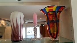 Lots of hand blown glass, cut glass, and crystall