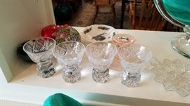 Lots of hand blown glass, cut glass, and crystal