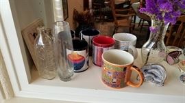 Lots of hand blown glass, cut glass, and crystal