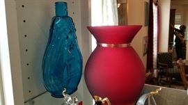 Lots of hand blown glass, cut glass, and crystal
