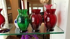 Lots of hand blown glass, cut glass, and crystal