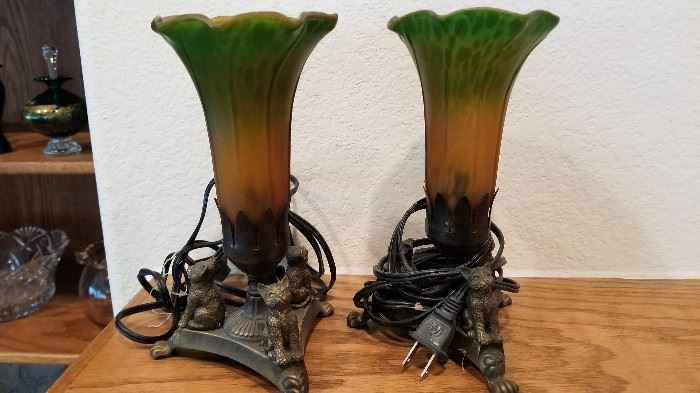 Pair of antique lamps