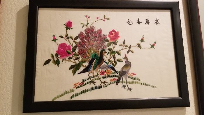 Asian embroidered art