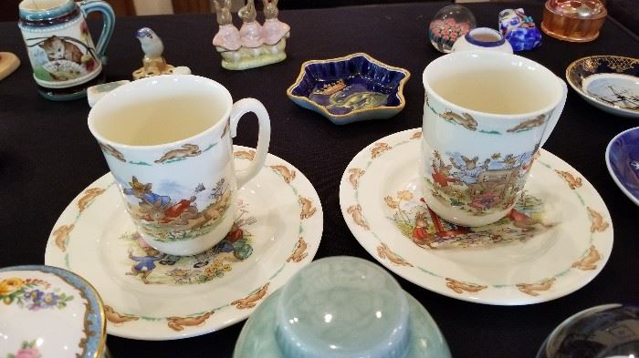 Matching cups and saucers
