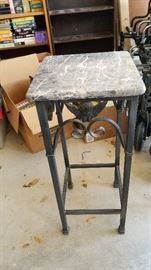 granite topped wrought iron plant stand