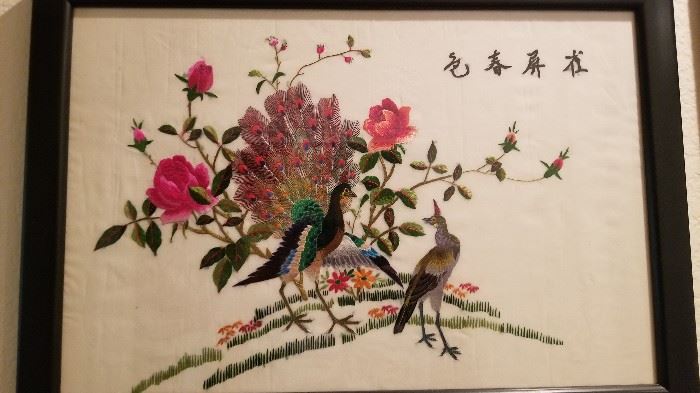 Asian embroidered art