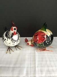 2 Ceramic Wobbling Hens https://ctbids.com/#!/description/share/22286