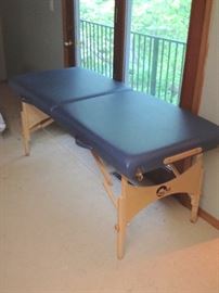 Portable Massage Table ONE by Oakworks.  Very Good to Excellent Condition.  Blue Upholstery.