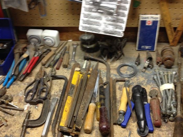 This is just a very small sample of tools and supplies.  This does not show the outbuilding that's filled!  MORE PHOTOS TO COME!!
