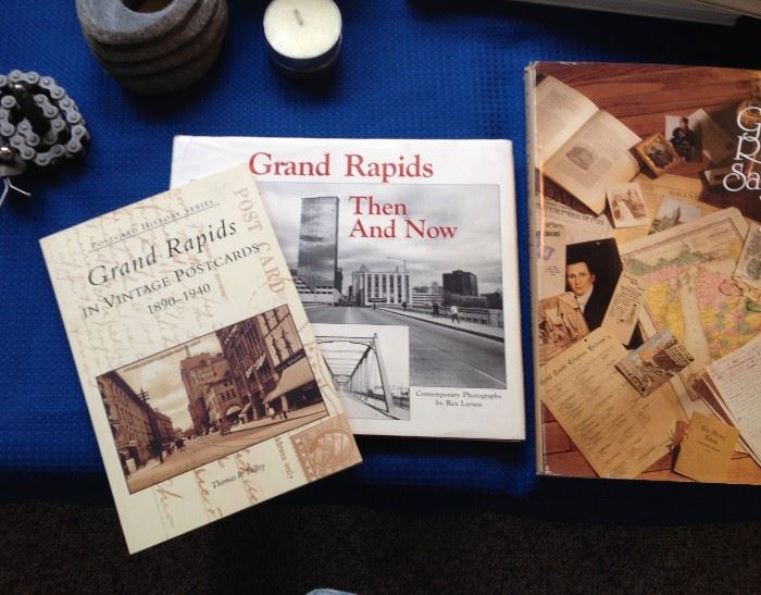 Great collection of books regarding cars, corvettes, Frank Lloyd Wright and Grand Rapids.  We have books still sealed in plastic!