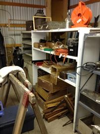 Wood storage boxes, shelving, sawhorses and more!