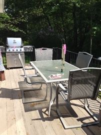 6 piece patio set and grill