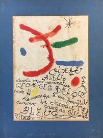 Joan Miro "Ouiseau Bleue" Lithograph