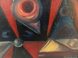 Manashevich Geometric Abstract Oil on Canvas Painting