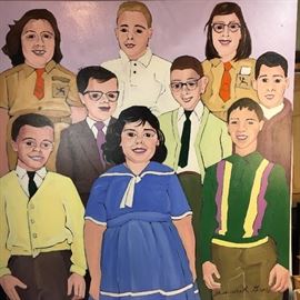 Bernice Gross Large Pop Art Oil on Canvas Painting