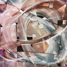 Stan Jorgensen Mixed Media on Paper Abstract