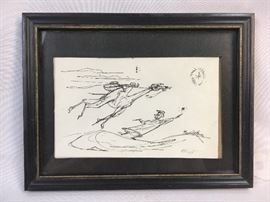 Arthur Kraft lithograph and Invitation to his Art Show circa 1960