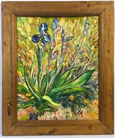 Dannika Rice "Irises" Expressionism Oil Painting