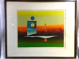 Leon Mead Serigraph Collage S/N