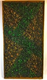 Huge 3-D Wall Art Sculpture by Sword (Comprised of painted and glued toothpicks)