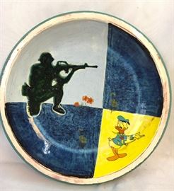 L. Nekan Pop Art Studio Pottery Dish