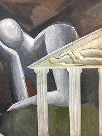 Dave Jones Surrealism Oil on board 1957