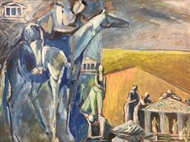 Dave Jones Oil on Board Surrealism 1957