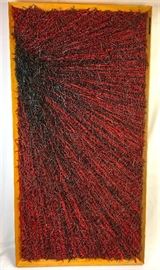 Huge 3-D Wall Art Sculpture by Sword (Comprised of painted and glued toothpicks)