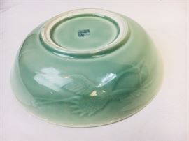 Japanese porcelain dish with celadon glaze