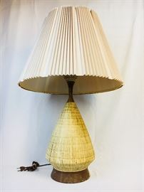 MCM Pottery  and Teak Lamp